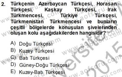 XVI-XIX. Yüzyıllar Türk Dili Dersi 2014 - 2015 Yılı (Final) Dönem Sonu Sınav Soruları 2. Soru