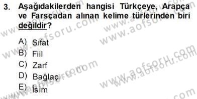 XVI-XIX. Yüzyıllar Türk Dili Dersi 2014 - 2015 Yılı (Final) Dönem Sonu Sınav Soruları 3. Soru