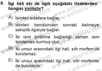 XVI-XIX. Yüzyıllar Türk Dili Dersi 2014 - 2015 Yılı (Final) Dönem Sonu Sınav Soruları 8. Soru