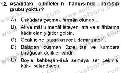 XVI-XIX. Yüzyıllar Türk Dili Dersi 2015 - 2016 Yılı (Final) Dönem Sonu Sınav Soruları 12. Soru
