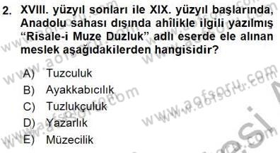 XVI-XIX. Yüzyıllar Türk Dili Dersi 2015 - 2016 Yılı (Final) Dönem Sonu Sınavı 2. Soru