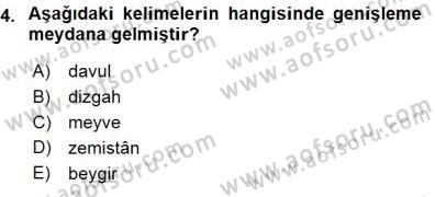 XVI-XIX. Yüzyıllar Türk Dili Dersi 2015 - 2016 Yılı (Final) Dönem Sonu Sınav Soruları 4. Soru