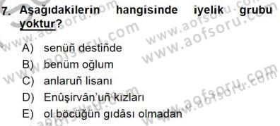 XVI-XIX. Yüzyıllar Türk Dili Dersi 2015 - 2016 Yılı (Final) Dönem Sonu Sınav Soruları 7. Soru