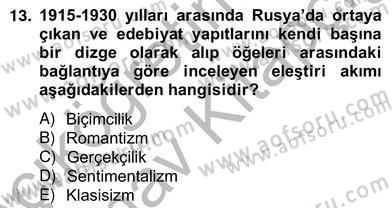 Eleştiri Kuramları Dersi 2012 - 2013 Yılı (Vize) Ara Sınav Soruları 13. Soru