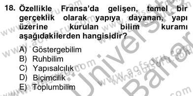 Eleştiri Kuramları Dersi 2012 - 2013 Yılı (Vize) Ara Sınav Soruları 18. Soru