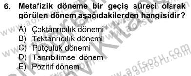 Eleştiri Kuramları Dersi 2012 - 2013 Yılı (Vize) Ara Sınav Soruları 6. Soru