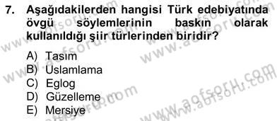 Eleştiri Kuramları Dersi 2012 - 2013 Yılı (Vize) Ara Sınav Soruları 7. Soru