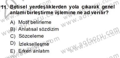 Eleştiri Kuramları Dersi 2012 - 2013 Yılı (Final) Dönem Sonu Sınav Soruları 11. Soru