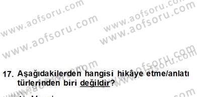 Eleştiri Kuramları Dersi 2012 - 2013 Yılı (Final) Dönem Sonu Sınav Soruları 17. Soru