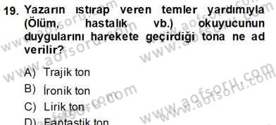 Eleştiri Kuramları Dersi 2012 - 2013 Yılı (Final) Dönem Sonu Sınav Soruları 20. Soru