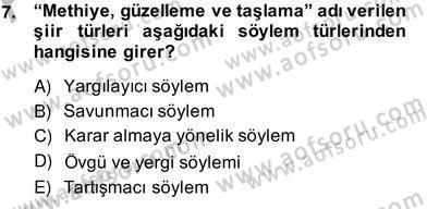 Eleştiri Kuramları Dersi 2013 - 2014 Yılı (Vize) Ara Sınav Soruları 7. Soru