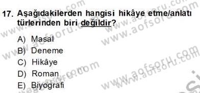 Eleştiri Kuramları Dersi 2013 - 2014 Yılı (Final) Dönem Sonu Sınav Soruları 17. Soru
