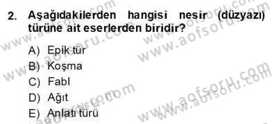 Eleştiri Kuramları Dersi 2013 - 2014 Yılı (Final) Dönem Sonu Sınav Soruları 2. Soru
