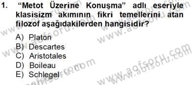 Eleştiri Kuramları Dersi 2013 - 2014 Yılı Tek Ders Sınav Soruları 1. Soru