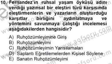Eleştiri Kuramları Dersi 2013 - 2014 Yılı Tek Ders Sınav Soruları 10. Soru