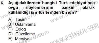 Eleştiri Kuramları Dersi 2013 - 2014 Yılı Tek Ders Sınav Soruları 6. Soru