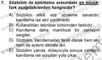 Eleştiri Kuramları Dersi 2013 - 2014 Yılı Tek Ders Sınav Soruları 7. Soru