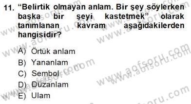 Eleştiri Kuramları Dersi 2014 - 2015 Yılı (Vize) Ara Sınav Soruları 11. Soru
