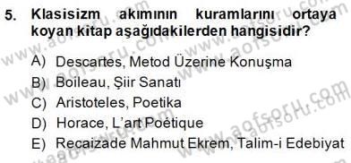 Eleştiri Kuramları Dersi 2014 - 2015 Yılı (Vize) Ara Sınav Soruları 5. Soru