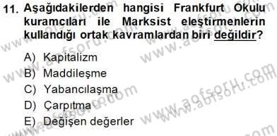 Eleştiri Kuramları Dersi 2014 - 2015 Yılı (Final) Dönem Sonu Sınav Soruları 11. Soru
