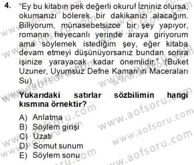 Eleştiri Kuramları Dersi 2014 - 2015 Yılı (Final) Dönem Sonu Sınav Soruları 4. Soru