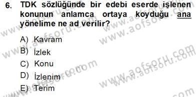 Eleştiri Kuramları Dersi 2014 - 2015 Yılı (Final) Dönem Sonu Sınav Soruları 6. Soru