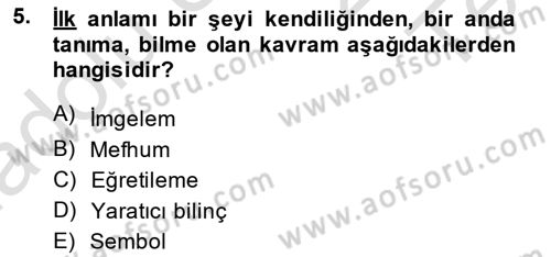 Eleştiri Kuramları Dersi 2014 - 2015 Yılı Tek Ders Sınavı 5. Soru