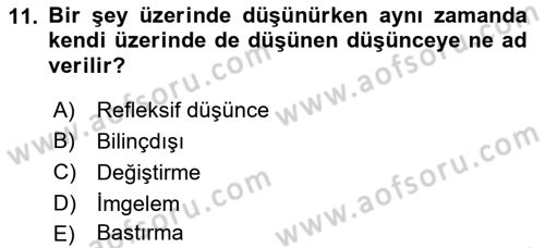 Eleştiri Kuramları Dersi 2015 - 2016 Yılı (Vize) Ara Sınav Soruları 11. Soru