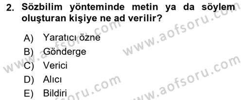 Eleştiri Kuramları Dersi 2015 - 2016 Yılı (Final) Dönem Sonu Sınav Soruları 2. Soru