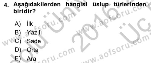 Eleştiri Kuramları Dersi 2016 - 2017 Yılı 3 Ders Sınav Soruları 4. Soru