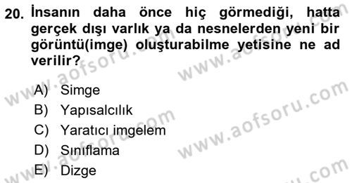 Eleştiri Kuramları Dersi 2016 - 2017 Yılı (Vize) Ara Sınav Soruları 20. Soru