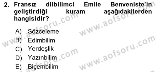 Eleştiri Kuramları Dersi 2017 - 2018 Yılı 3 Ders Sınav Soruları 2. Soru