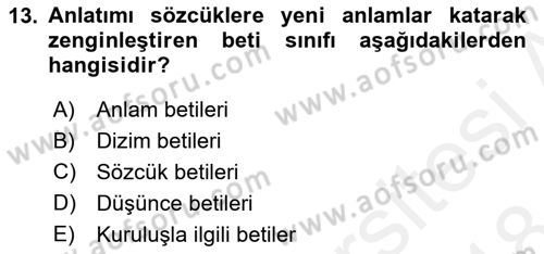 Eleştiri Kuramları Dersi 2017 - 2018 Yılı (Final) Dönem Sonu Sınav Soruları 13. Soru