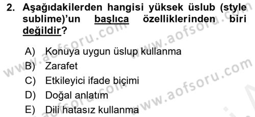 Eleştiri Kuramları Dersi 2018 - 2019 Yılı (Vize) Ara Sınav Soruları 2. Soru