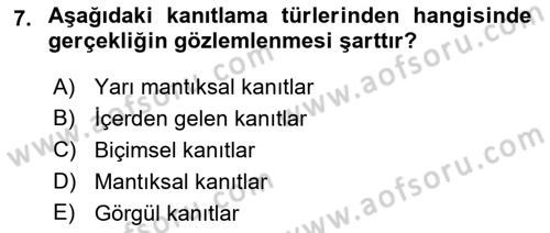 Eleştiri Kuramları Dersi 2018 - 2019 Yılı (Vize) Ara Sınav Soruları 7. Soru