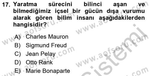 Eleştiri Kuramları Dersi 2018 - 2019 Yılı Yaz Okulu Sınav Soruları 17. Soru