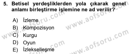 Eleştiri Kuramları Dersi 2020 - 2021 Yılı Yaz Okulu Sınav Soruları 5. Soru