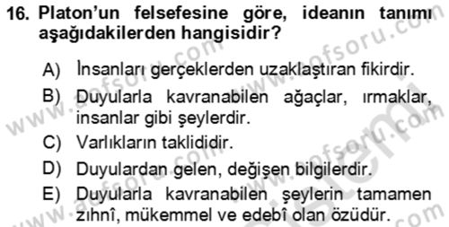 Eleştiri Kuramları Dersi 2021 - 2022 Yılı (Vize) Ara Sınav Soruları 16. Soru