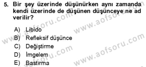 Eleştiri Kuramları Dersi 2021 - 2022 Yılı (Vize) Ara Sınav Soruları 5. Soru