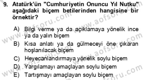 Eleştiri Kuramları Dersi 2021 - 2022 Yılı (Vize) Ara Sınav Soruları 9. Soru