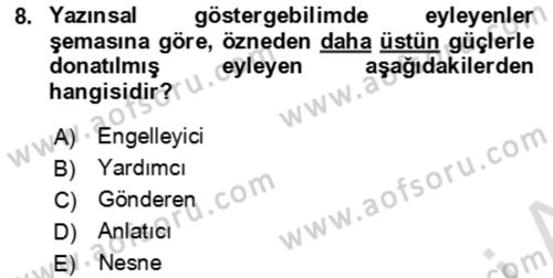 Eleştiri Kuramları Dersi 2021 - 2022 Yılı (Final) Dönem Sonu Sınav Soruları 8. Soru