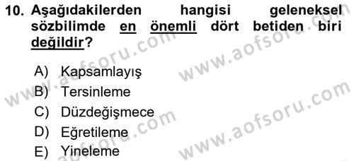Eleştiri Kuramları Dersi 2021 - 2022 Yılı Yaz Okulu Sınav Soruları 10. Soru