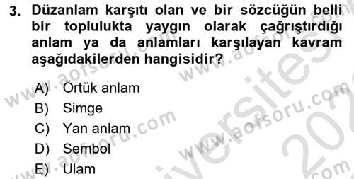 Eleştiri Kuramları Dersi 2021 - 2022 Yılı Yaz Okulu Sınav Soruları 3. Soru