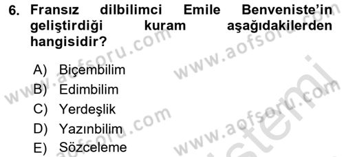 Eleştiri Kuramları Dersi 2021 - 2022 Yılı Yaz Okulu Sınav Soruları 6. Soru