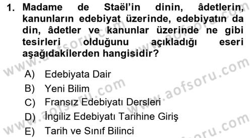 Eleştiri Kuramları Dersi 2022 - 2023 Yılı Yaz Okulu Sınav Soruları 1. Soru