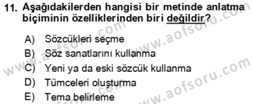 Eleştiri Kuramları Dersi 2023 - 2024 Yılı (Vize) Ara Sınav Soruları 11. Soru