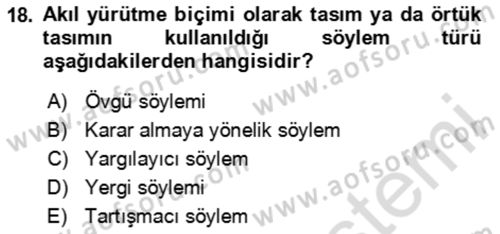 Eleştiri Kuramları Dersi 2023 - 2024 Yılı (Vize) Ara Sınav Soruları 18. Soru