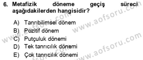 Eleştiri Kuramları Dersi 2023 - 2024 Yılı (Vize) Ara Sınav Soruları 6. Soru