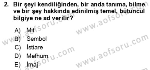Eleştiri Kuramları Dersi 2023 - 2024 Yılı (Final) Dönem Sonu Sınav Soruları 2. Soru