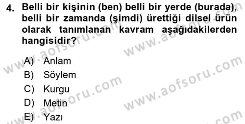 Eleştiri Kuramları Dersi 2023 - 2024 Yılı Yaz Okulu Sınav Soruları 4. Soru
